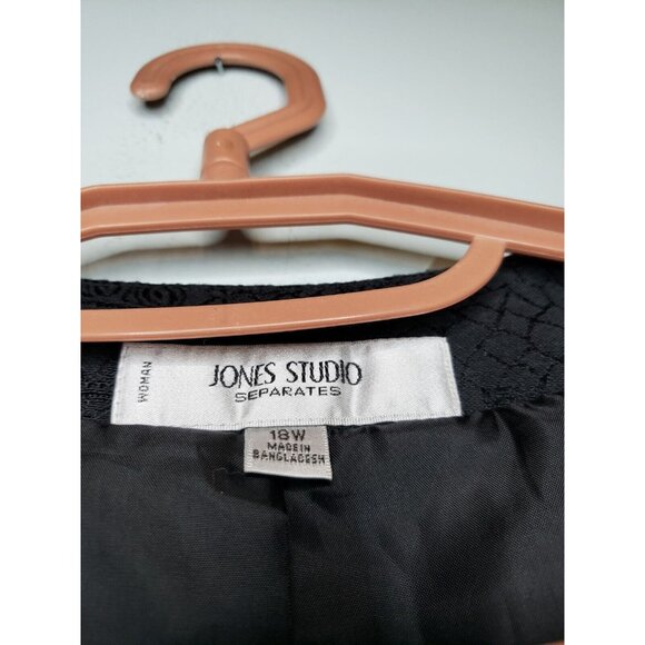 Jones Studio Separates Woman Plus 18W Shrug Open Front Short Sleeve Black Floral - Picture 5 of 6